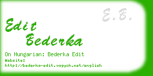 edit bederka business card